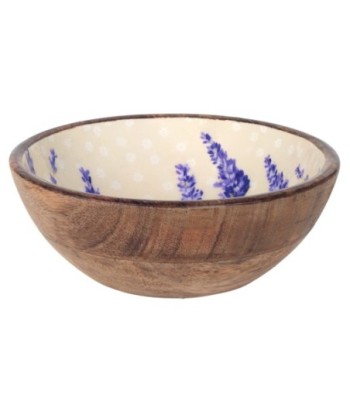Cuenco Lavanda M de Madera y Resina con Estilo Floral