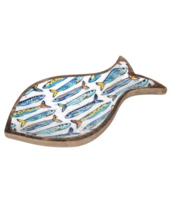 Bandeja de Decoración Peces S de Madera y Resina, Estilo Nautical