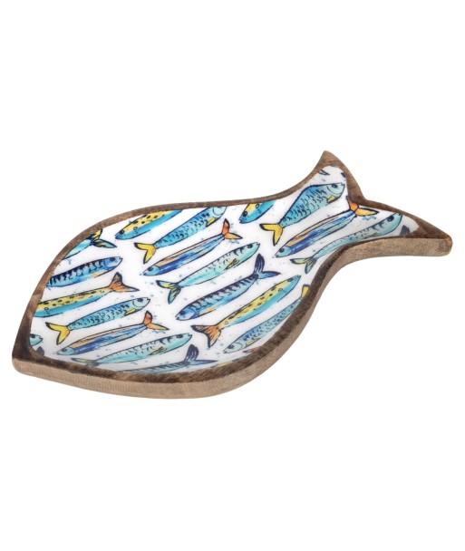 Bandeja de Decoración Peces S de Madera y Resina, Estilo Nautical