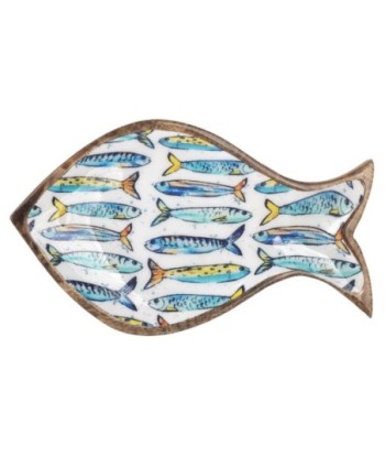 Bandeja de Decoración Peces S de Madera y Resina, Estilo Nautical