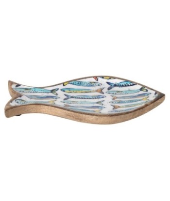 Bandeja de Decoración Peces S de Madera y Resina, Estilo Nautical