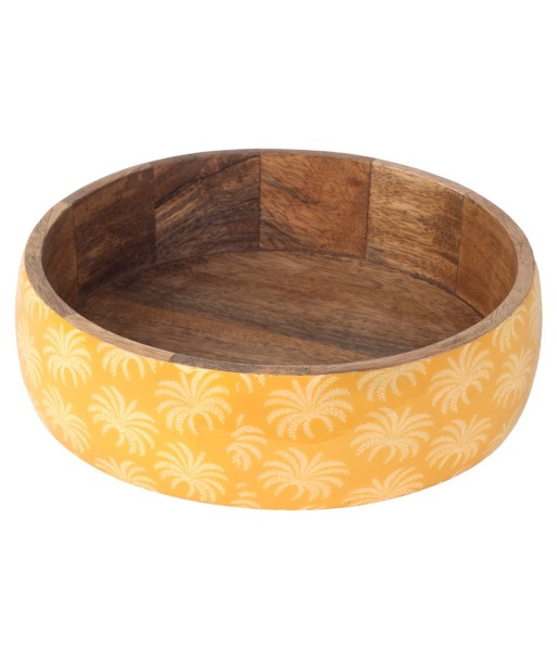 Cuenco Palmeras de Madera y Resina, Estilo Tropical, Ideal para Decorar