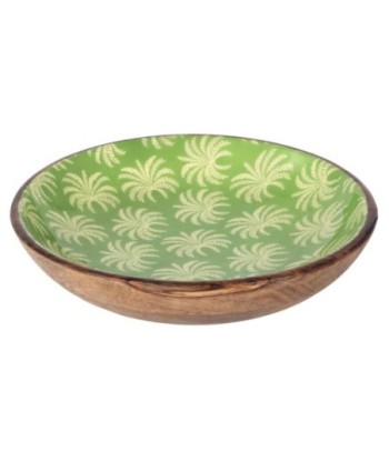 Cuenco Palmeras L de Madera y Resina, Estilo Tropical para Decoración