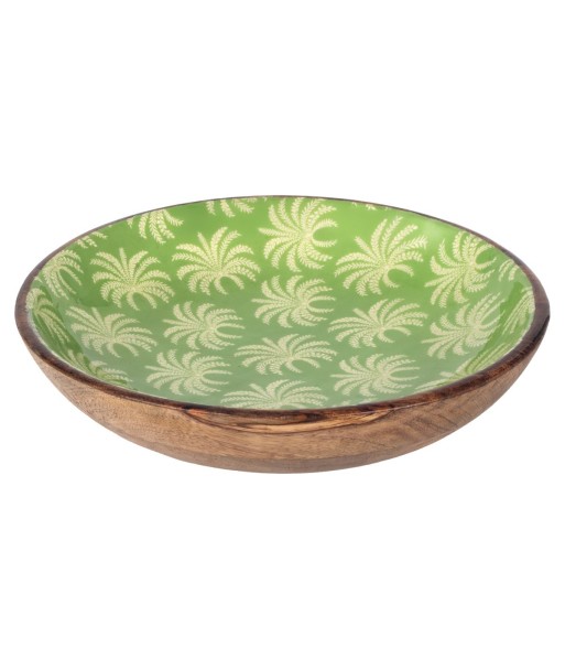 Cuenco Palmeras L de Madera y Resina, Estilo Tropical para Decoración