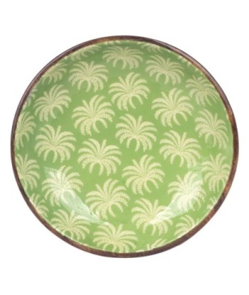 Cuenco Palmeras L de Madera y Resina, Estilo Tropical para Decoración