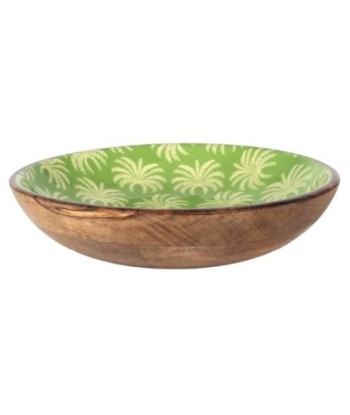 Cuenco Palmeras L de Madera y Resina, Estilo Tropical para Decoración