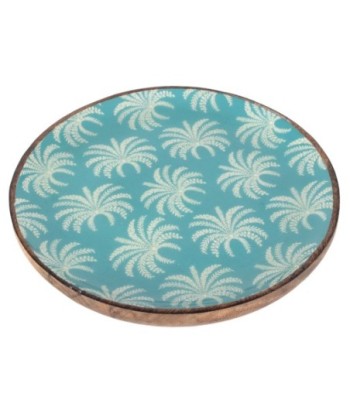 Plato Palmeras L de Madera y Resina - Estilo Tropical y Función Decorativa