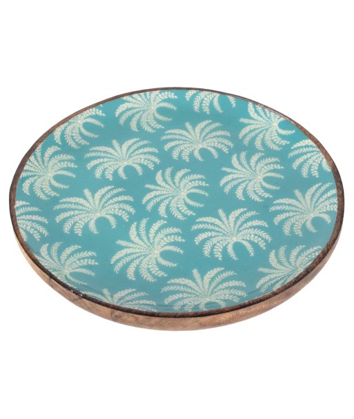 Plato Palmeras L de Madera y Resina - Estilo Tropical y Función Decorativa
