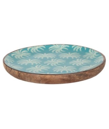 Plato Palmeras L de Madera y Resina - Estilo Tropical y Función Decorativa