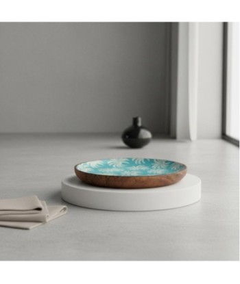 Plato Palmeras L de Madera y Resina - Estilo Tropical y Función Decorativa
