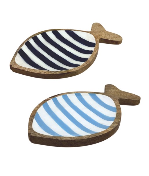 Bandeja de Decoración de Madera con Diseño Acuático