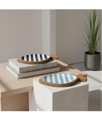Bandeja de Decoración de Madera con Diseño Acuático