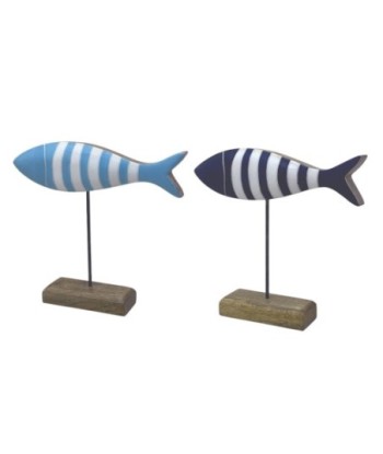 Figura Marinera Pez 2U de Madera para Decoración Náutica