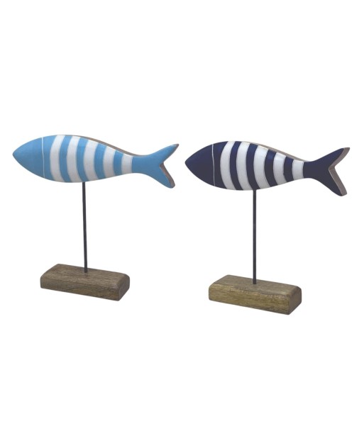Figura Marinera Pez 2U de Madera para Decoración Náutica