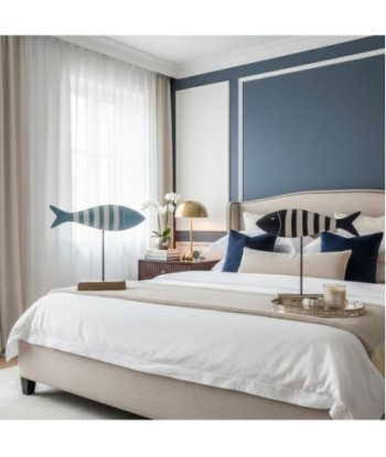 Figura Marinera Pez 2U de Madera para Decoración Náutica