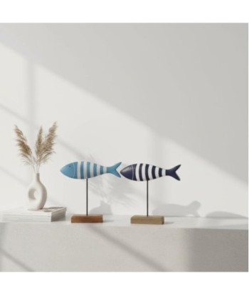 Figura Marinera Pez 2U de Madera para Decoración Náutica