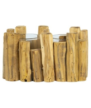 Portavelas de Paulonia en Estilo Rústico Natural