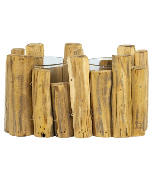 Portavelas de Paulonia en Estilo Rústico Natural