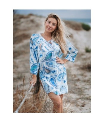 Kurta Azul de Algodón para Mujer | Moda Isla Bonita - Estilo Elegante y Confortable | Colección Sun and Sand