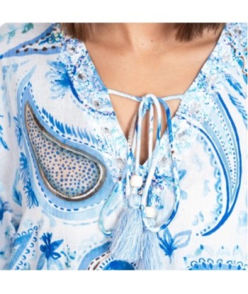 Kurta Azul de Algodón para Mujer | Moda Isla Bonita - Estilo Elegante y Confortable | Colección Sun and Sand