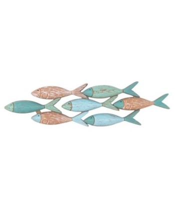 Adorno Pared Peces MDF en colores azul y marrón para decoración costeña