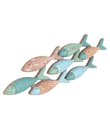 Adorno Pared Peces MDF en colores azul y marrón para decoración costeña