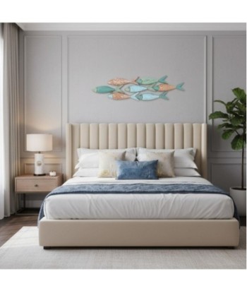 Adorno Pared Peces MDF en colores azul y marrón para decoración costeña
