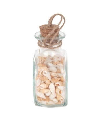 Botella De Conchas de Cristal, Decorativa y Vintage