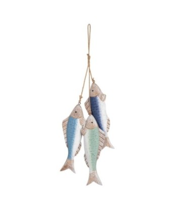 Colgante Peces de MDF en Verde, Azul y Blanco - Decoración Náutica