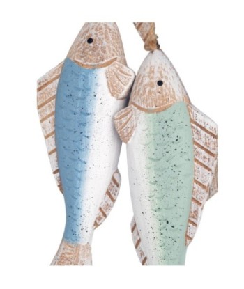 Colgante Peces de MDF en Verde, Azul y Blanco - Decoración Náutica