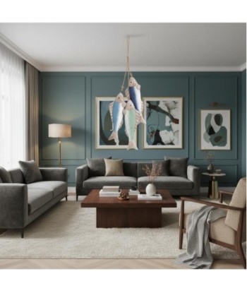 Colgante Peces de MDF en Verde, Azul y Blanco - Decoración Náutica