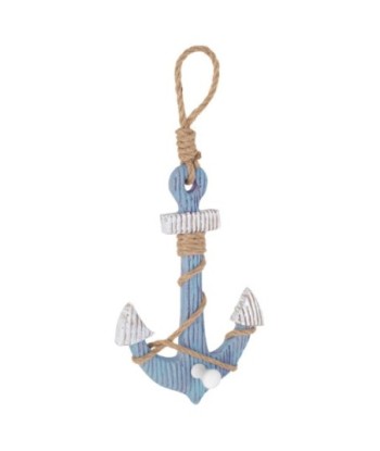 Percha Colgante Ancla de MDF Azul con Estilo Náutico
