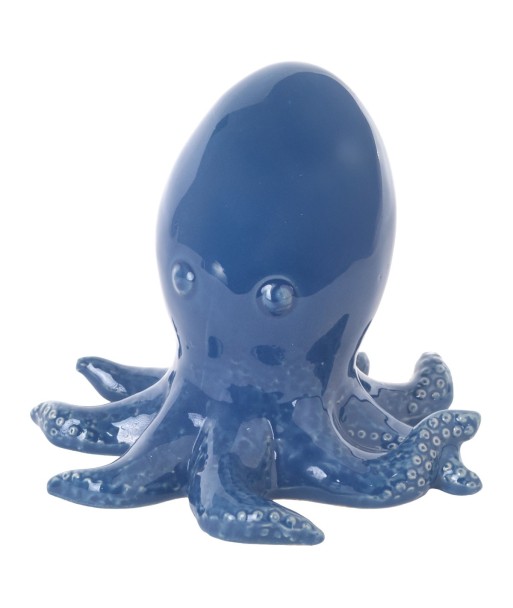 Figura de Pulpo de Cerámica Azul - Decoración Marinera