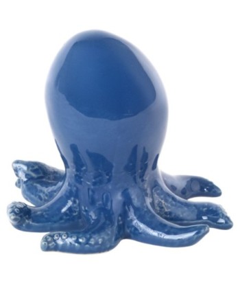 Figura de Pulpo de Cerámica Azul - Decoración Marinera