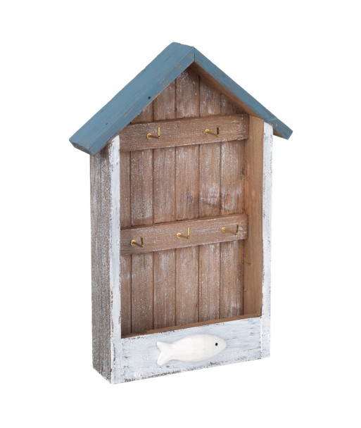 Cuelgallaves de MDF estilo náutico con pesquera decorativa