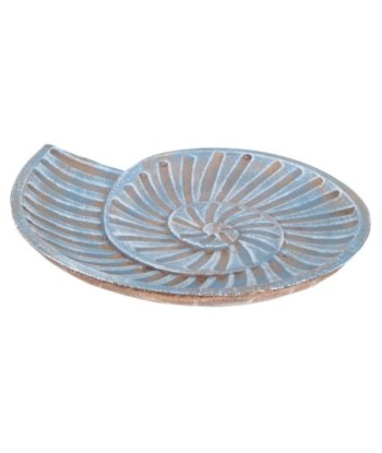 Bandeja Caracola de MDF azul y marrón, elegante decoración para cualquier hogar