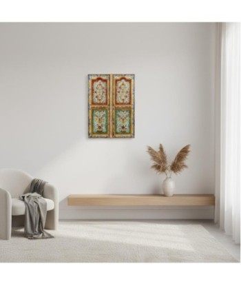 Cuadro Ventana de Madera Estilo Vintage con Detalles Florales