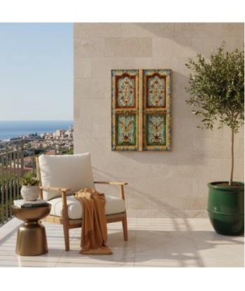 Cuadro Ventana de Madera Estilo Vintage con Detalles Florales