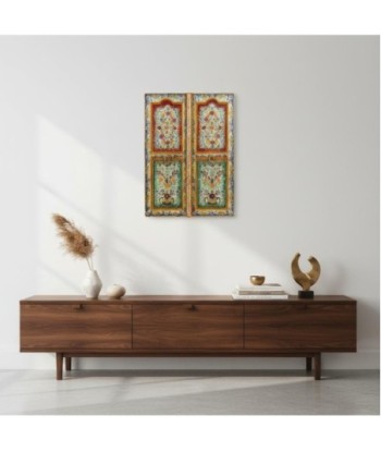 Cuadro Ventana de Madera Estilo Vintage con Detalles Florales
