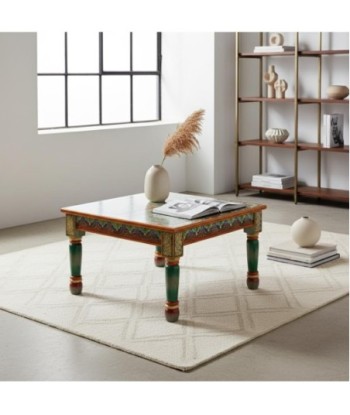 Mesa Auxiliar de Madera Colorida - Estilo Artesanal para Decoración