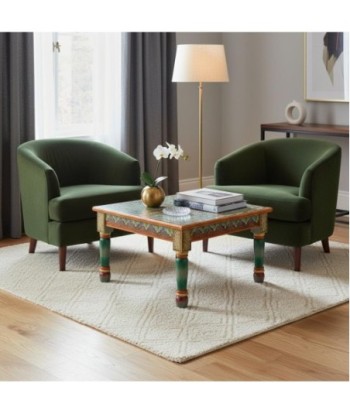 Mesa Auxiliar de Madera Colorida - Estilo Artesanal para Decoración