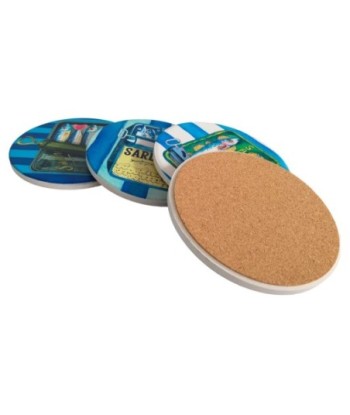 Posavasos de cerámica 4U con diseño colorido y festivo