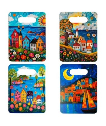 Tabla 4U de Cerámica Colorido para Decoración de Hogar - Diseño Artístico