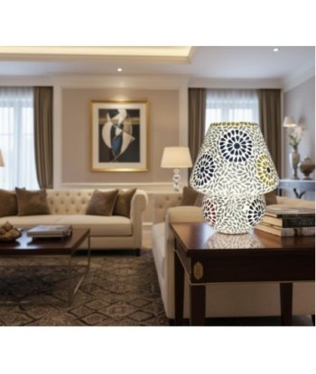 Lámpara Mosaico Sobremesa de Vidrio y Escayola con Diseño Floral