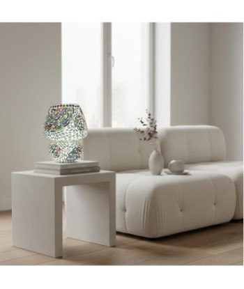 Lámpara Mosaico Sobremesa de Vidrio, Estilo Multicolor y Moderno