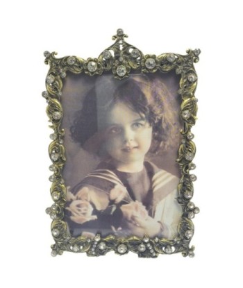 Marco De Fotos Vintage en Metal y Cristal con Detalles Elegantes