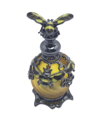 Botella de Perfume de Metal y Cristal con Diseño de Abejas