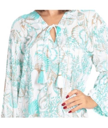 Kurta Multicolor para Mujer - Moda Isla Bonita, Estilo Tropical, 100% Algodón, Larga y Con Lavado a Mano, Perfecto