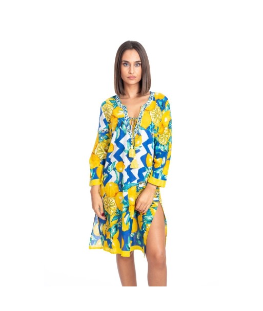 Kurta Multicolor para Mujer - Estilo Tropical, 100% Algodón, Largo, Lavado a Mano, Perfecto para Ocasiones Especiales