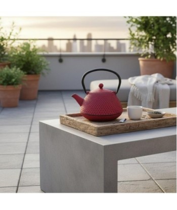 Tetera de Hierro Colado 0,8L Roja - Estilo Moderno